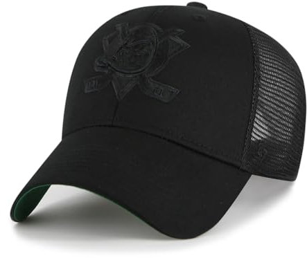 '47 Anaheim Ducks NHL Black on Black Most Value P. Branson Schwarz Verstellbare Trucker Cap - One-Size