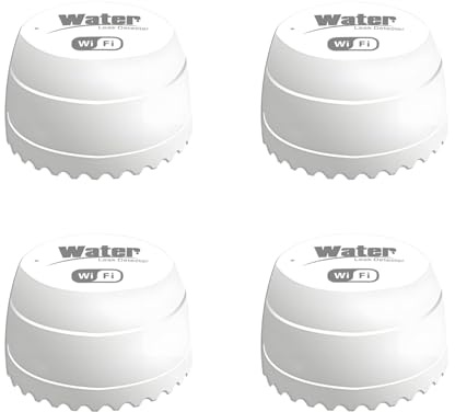 Lancoon 4 Pack WiFi Wasserleck Alarm Sensor 100dB mit App Warnungen Commercial Grade Flood Detector für Data Center Hotel Pool Ausrüstung