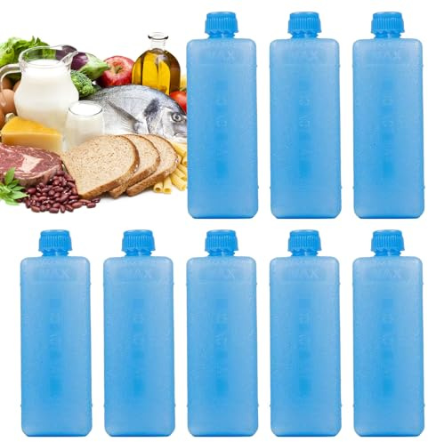 8 wiederverwendbare Eispackungen für Kühlboxen, Gefrierblöcke, Kühlgeräte, Zubehör, lange Lebensdauer, für Kühlbox, Picknick & Camping, Kühlgel für Getränke