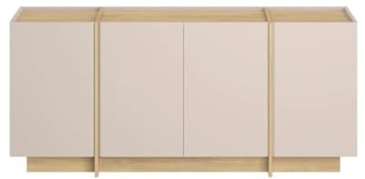 Calicosy Anrichte mit 4 Türen – Melamin-Platten mit Kaschmirdekor und Saphireiche – Scharniere sanft schließend – (Kollektion Onyx) – Wohnzimmer, Esszimmer – L 180 x T 45 x H 80 cm