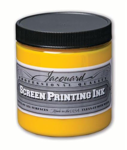 Jacquard Water Based Screen Printing Ink, Opaque Ochre, 8 oz – Fabric Paint for T-Shirts, Textiles & Art Projects