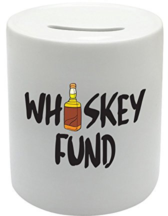 BS009 Whisky Fund Novelty Gift Printed Ceramic Piggy Bank Money Saving Box