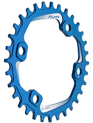 Funn Solo Plato Estrecho Ancho para Cadena de 9 10 11 12 Velocidades, Compatible con Bielas de Interfaz BCD Asimétrica de 96mm, Plato de Cadena de Velocidad Única9-12 (32 Dientes, Azul)