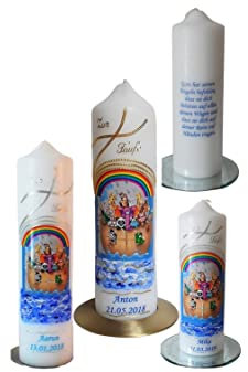 Taufkerze/Kommunionkerze, Geburtstagskerze,Patenkerze Arche NoahName,Datum**Junge Mädchen B0779H1SRL