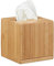 Relaxdays Kosmetiktücherbox quadratisch, Taschentuchbox Holz, Kosmetikbox Bambus, Tücherbox, HBT: 14 x 14 x 14 cm, natur