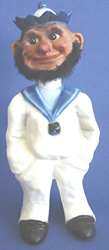 RAKSO Souvenir Wackel Figur Matrose groß Wackelfigur Deko Sammlerfigur Original mit beweglichem Kopf H 26 cm