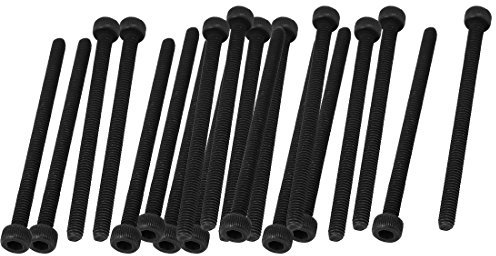 Aexit M2.5x38mm en acier allié à tête hexagonale creuse moletée à vis à tête cylindrique noire 20pcs DO274250M868814K