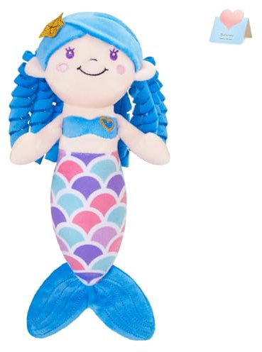 Athoinsu Blaues Meerjungfrau-Plüschtier, weich, niedlich, Meerjungfrau-Prinzessin, Plüschpuppe, Spielzeug, Geburtstag, Valentinstag, Geschenke, Dekorationen für Mädchen, Kinder, Kleinkinder, 30,5 cm