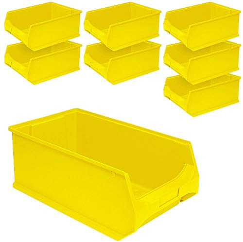 BRB 8x Sichtbox PROFI LB 2, LxBxH 500x300x200 mm, Inhalt 21,8 Liter (gelb)