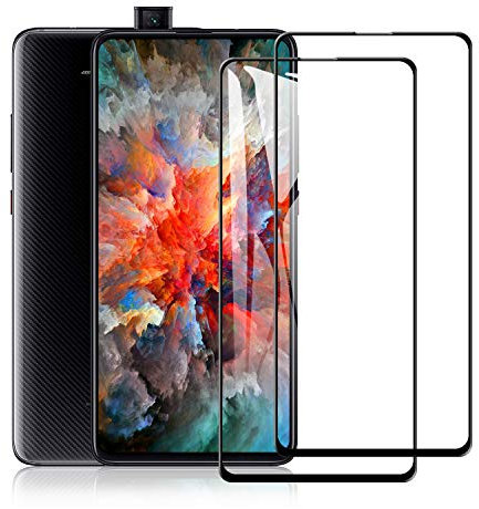 SCL Xiaomi Mi 9T Protector de Pantalla Xiaomi 9T Cristal Templado para Xiaomi Mi 9T / 9T Pro, Cobertura Total 3D, Dureza 9H, Resistente a Los Arañazos, Anti-Huellas, Sin Burbujas (2 Paquete) (Negro)
