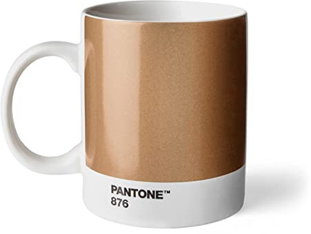 Pantone Porzellan Becher, Kaffeetasse 375 ml, mit Henkel, spülmaschinenfest, gold
