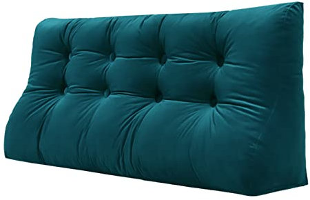 VERCART 55cm Hoches Dickes Rückenkissen Rückenlehne Lesekissen mit Zweireihig Kopfteil Gepolstert Keilkissen Bücherkissen Kopfkissen Wandkissen Lendenkissen fü Bett Tagesbett Samt Tükis 140cm