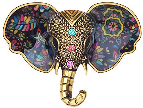 DUOWEI Emaille Glänzend Strass Elefant Brosche Elegante Tiere Anstecknadel Revers Kleidung Schal Frauen Teenager Schmuck Geschenk (Mehrfarbig)