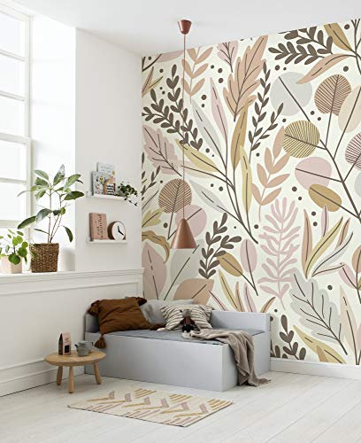 Komar Papier peint photo non tissé Twigs - Feuilles pour salon, chambre à coucher, décoration, papier peint, dimensions : 200 x 280 cm (largeur x hauteur) - 4 bandes - Largeur de la bande 50 cm