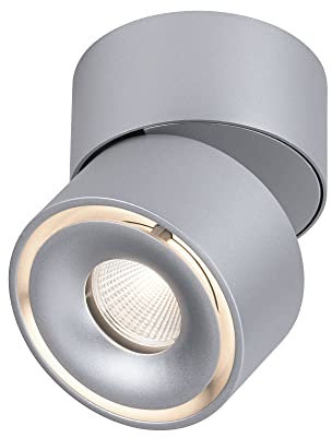 Paulmann 93375 LED Einbauleuchte Deckenleuchte Spircle 78mm incl. 1x8,0 W Warmweiß Chrom matt Aufbauleuchte Aluminium Deckenleuchte 3000 K