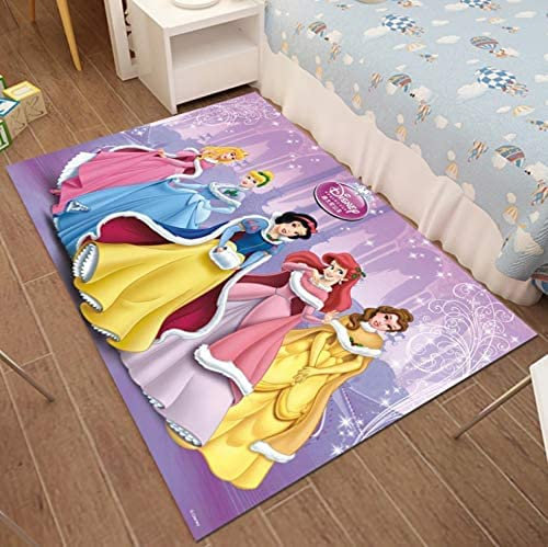 KIKCY Anime Charakter Mädchen Prinzessin Zimmerdekoration Teppich, rutschfester Teppich Baby Spielzeug Matte, Kinderzimmer Cartoon Kinderteppich (100 x 200 cm)