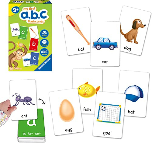 Ravensburger Mein erstes ABC-Kartenspiel für Kinder ab 3 Jahren – ideal frühes Lernen, Objekterkennung, Alphabet, Lesen und Rechtschreibung