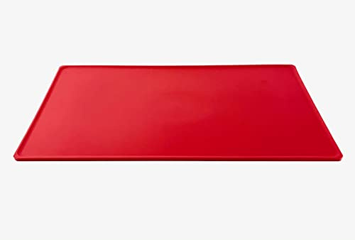 MC Ristorazione - Tagliere Rosso da cucina Flessibile con bordo, certificato H.A.C.C.P, Misure 60x40, professionale, 1 pz Made in Italy.