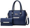 NICOLE & DORIS Handtaschen für Damen, große Umhängetasche, elegant, Shopping Bag, Tasche mit verstellbarem Schultergurt, Ledertasche, Damen, Handtaschen, 2 Stück, dunkelblau, L, Elegant