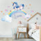 tjapalo® vr92 Mädchen Wandtattoo Einhorn Regenbogen Wandtattoo Kinderzimmer Mädchen name Wandtattoo Babyzimmer name personalisiert, Größe: B29xH19cm (Türschild)