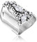 Schildring aus 925er-Sterlingsilber mit weißem rundem Marquise-Zirkonia-Blumenmuster, Vintage-Antik-Look, hypoallergen, nickel- und bleifrei, handwerklich gefertigte Designerkollektion, Israel