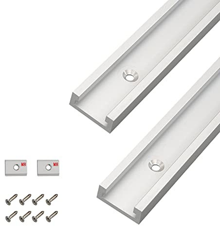 Duchunsheng 2Pcs Arführung Aluminium Track Schwerlast Gehrungsschiene 300 500 1000 1200mm T-Schienenschlitz-Vorrichtung, T-nut Schiene Gerade Kante Mit Skala Gehrung, Aluminiumlegierung