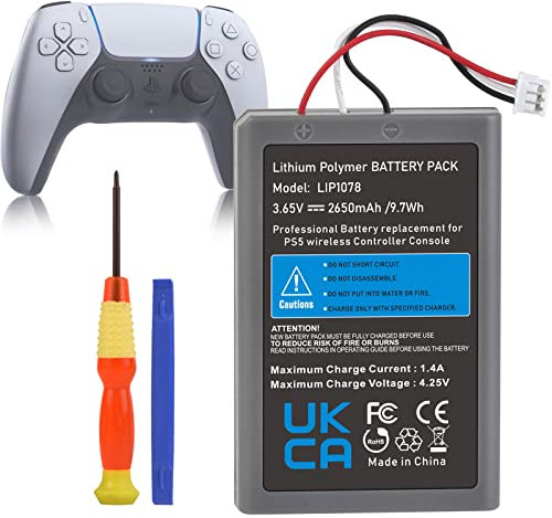 Pickle Power PS5 Controller Battery Replacement, 2650mAh LIP1708 Battery for Sony PS5 Playstation 5 DualSense CFI-ZCT1W Controller