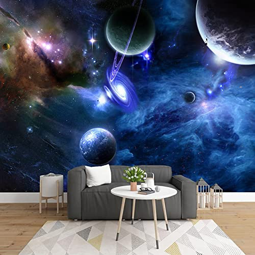 GIVLWF Papier Peint de Ciel Univers Espace, PlanèTe Trou de Ver Panoramique Déco Mural pour Salon Chambre D'Enfant Décoration Murale - 200 x 140 cm