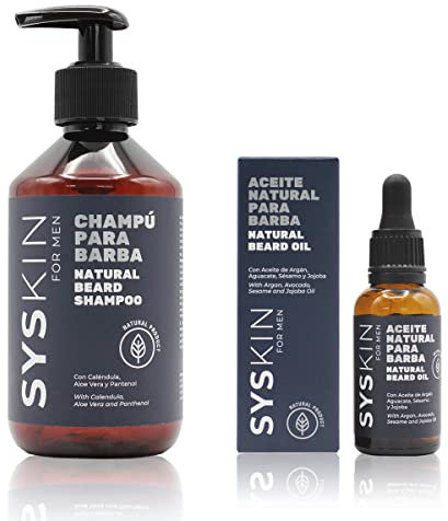 Bartpflege-Set für Herren, mit Bartöl und Bartshampoo, Conditioner, Geschenk für Vater, Herren, Freund, Bartpflegeset, mit natürlichen Inhaltsstoffen