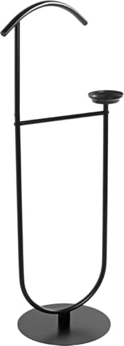 HAKU Herrendiener Schlafzimmer schwarz Metall stummer Diener Kleiderablage - Maße: B 45 x H 116 x T 34 cm, Style: Modern