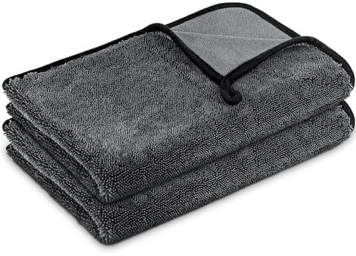 Airlab 2XL Panno Microfibra Asciugatura Auto Moto Professionale 60x40 CM, 600GSM Asciugamani Assorbenti Senza Aloni Rapido Lavaggio Catturapolvere Lucidatura, Panni Stracci Pulizia Vetri Cucina Bagno