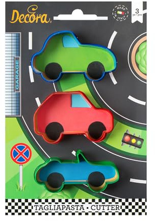Decora, 0255422 Set mit 3 süßen Brum-Brum-Ausstechformen