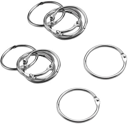 Kliplinc 50 Pcs Metal 1.2 inch Loose Leaf Rings Binder Keyrings for Scrapbooking Book