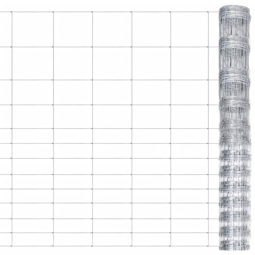 Camerina Gartenzaun Verzinkter Stahl 50x1,5 m Silbern Gartenzaun Maschendrahtzaun Set Garden Fencing Gartenzaun Komplettset Zaun Draht Rolle 149515