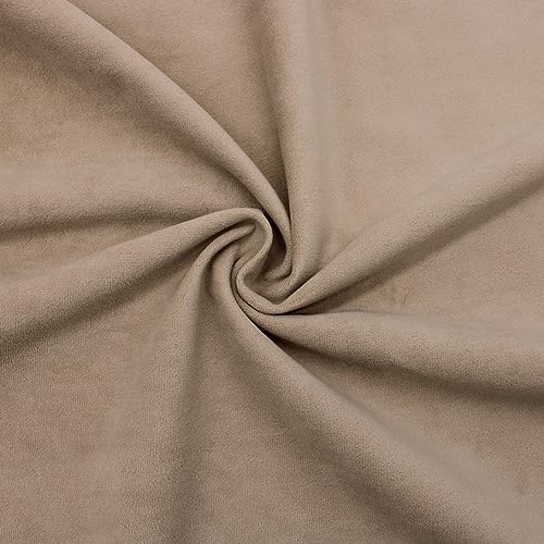 DESHOME Ebe - Stoff Meterware Samt Wasserabweisend Stoff Meterware Strapazierfähiger Samt für Polstermöbel Sofa Kissen Stühle Möbel Taupe 1 Meter