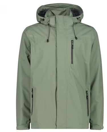 CMP Herren Giacca Pioggia in Poliestere Antistrappo Da Uomo Con Cappuccio Removibile Regenjacke