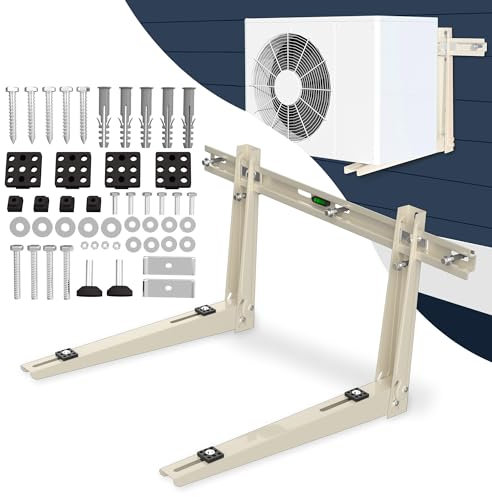 Mini Split Mounting Brackets for Outside, Condenser Bracket with Leveler for 13000 BTU to 24000 BTU Outdoor Ductless Mini Split Air Conditioner Heat Pump AC Systems, Max 490 Lb Capacity