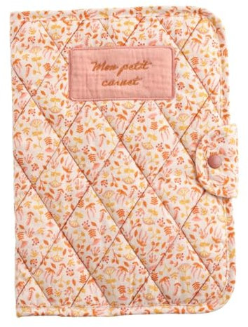 Protège carnet santé en coton rose