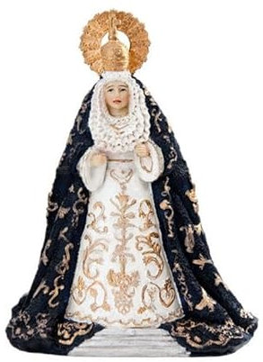DRW Virgen de la Esperanza de Oscura de Resina Pintada a Mano 11 cm