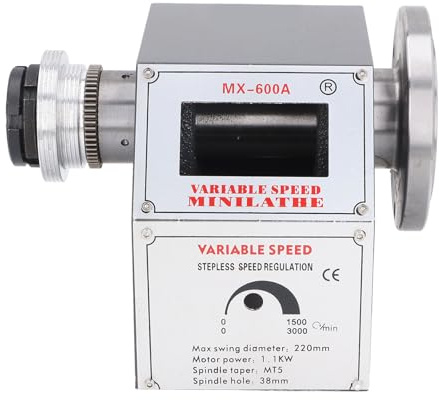Risegun Synchronous Pulley Gear Motor, Mini Lathe Speed Controller 3000RPM Variable Speed Control Box for MX‑600a 8x16 210x400 220x600 220x750