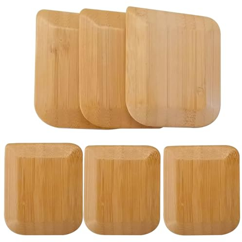 kep-Mve Bamboo Pan and Pot Scraper 6 Pieces Kitchen Dish Scraper | Size:2.8 x 2.4 inch. Cleans pans, dishes, bowls and plates, effectively removes food without scratching