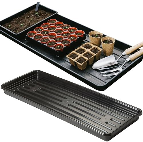 STORM TRADING GROUP Black Grow Bag Trays Multi Use Large Capacity Tray For Garden, Growing, Greenhouses, Plants & Flower Trays (1)