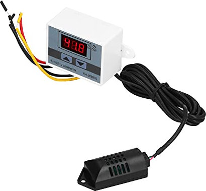 Digitales Feuchtigkeitsreglermodul, LED-Hygrometer-Sensor-Steuerschalter 24 V, Flammhemmendes ABS-Gehäuse