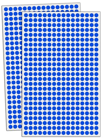 6000 Stück, 8mm Klebepunkte Runde Punktaufkleber Etiketten Markierungspunkte - Blau