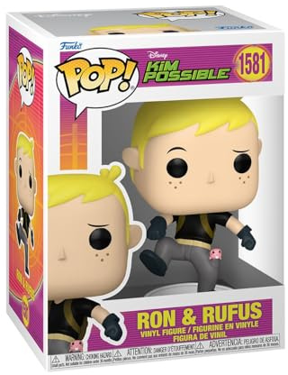 Funko POP! Disney: Kim Possible - Ron Stoppable with Rufus | Offizielles Cartoon/Animation Merch - Vinyl Sammelfigur als Regal Deko - Geschenkidee zum Geburtstag für Fans und Sammler