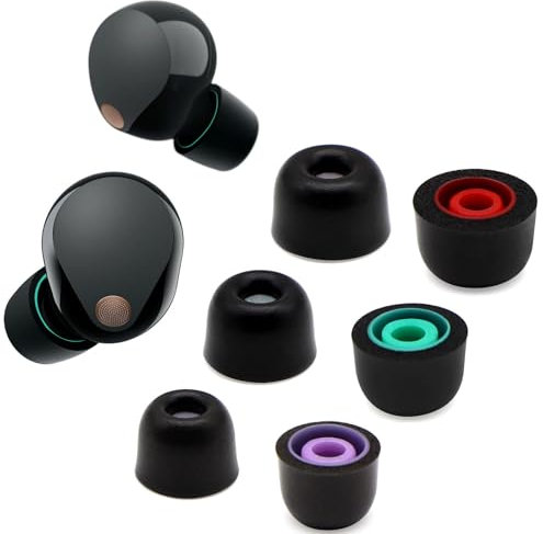 Memory Foam Ear Buds für Sony WF-1000XM5 WF-1000XM4, Ohrstöpsel Ersatz Sony Ear Piece Foam Tips für WF-1000XM5 Fit Charging Case (Upgraded Version, 3 Paare, Größe S/M/L)