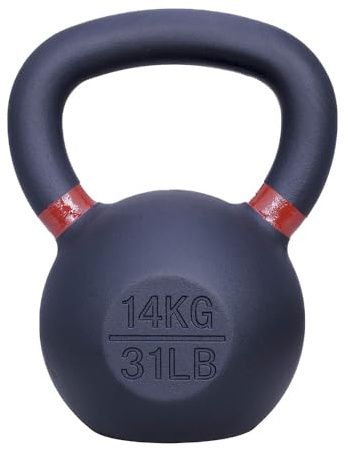 ForzaFit Gusseisen Kettlebell mit Farbmarkierung - Schwarz - Kugelhantel Gewicht aus Gusseisen - Verschiedenen Gewichten (f) 14 kg)