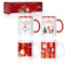 JNSMFC Juego de 4 tazas de café de Navidad, tazas de café para fiestas festivas, vajilla de Navidad, tazas de té, tazas de café, decoraciones de Navidad, juego de tazas de cerámica para invierno (rojo