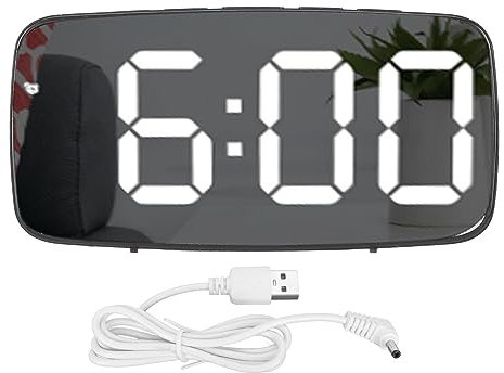 Wifehelper LED-Spiegel-Digitalwecker Schlafzimmer