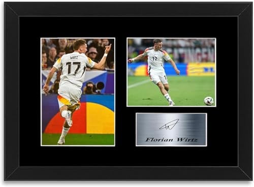 Fußballspieler Florian Wirtz Deutschland 2024 A4 gedruckt signiert Autogramm Foto Display Mount Poster für Fans und Fans gerahmt